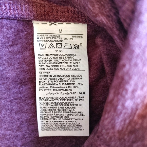 Old Navy || Activewear Leggings, Size Medium, Burgundy Colour Block - Picture 4 of 4